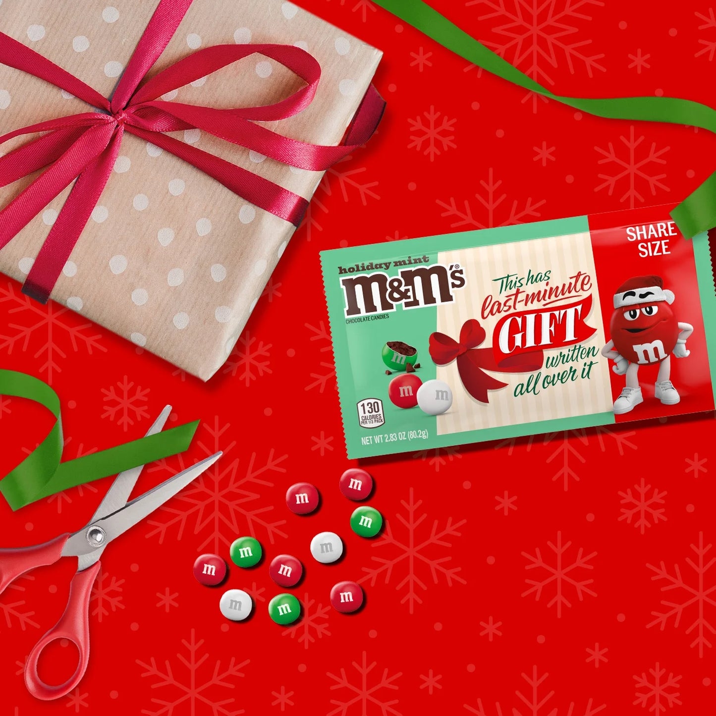 NAVIDAD: M&M’S Menta Regalo Tamaño Grande 80g