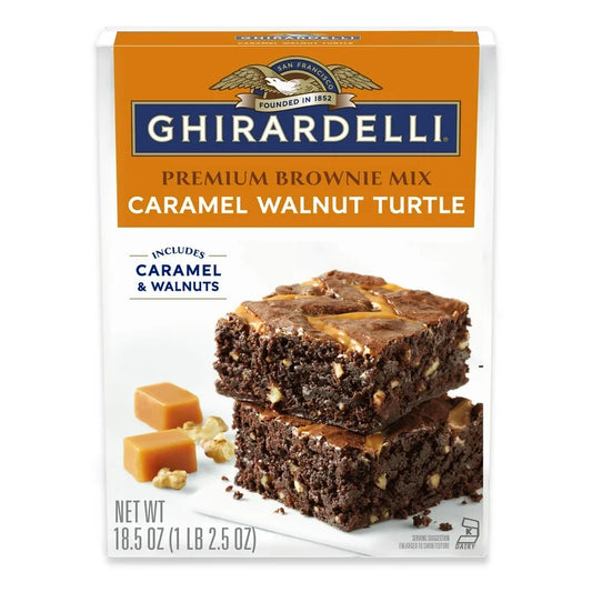 Premezcla Ghirardelli Premium Brownie Nueces & Caramelo 524g