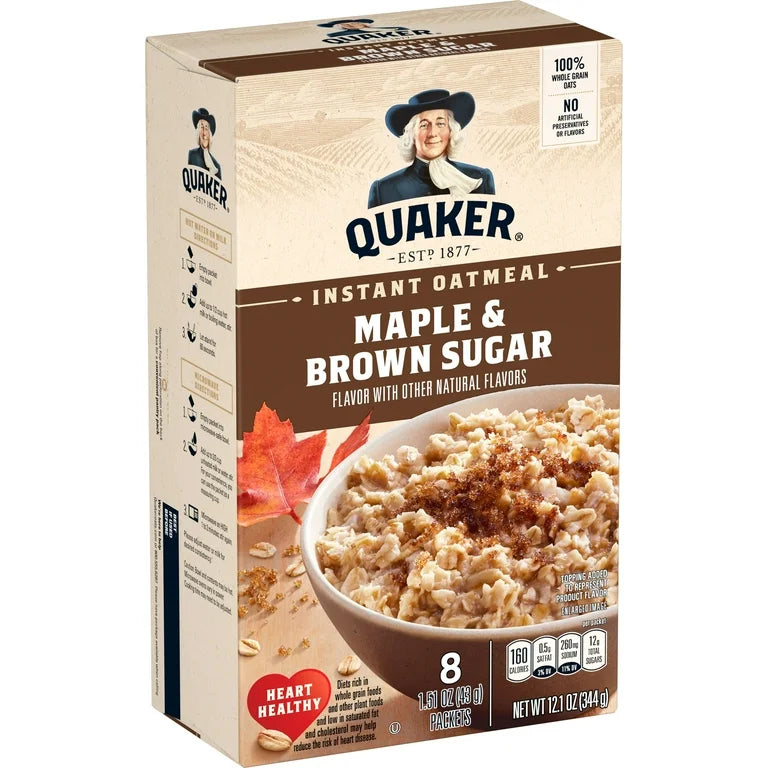 Avena Instantánea Quaker Maple & Brown Sugar 344g