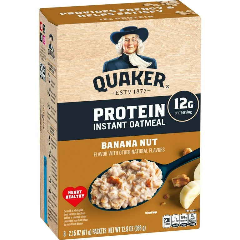 Avena Instantánea Quaker Proteína Banana & Nuez 366g
