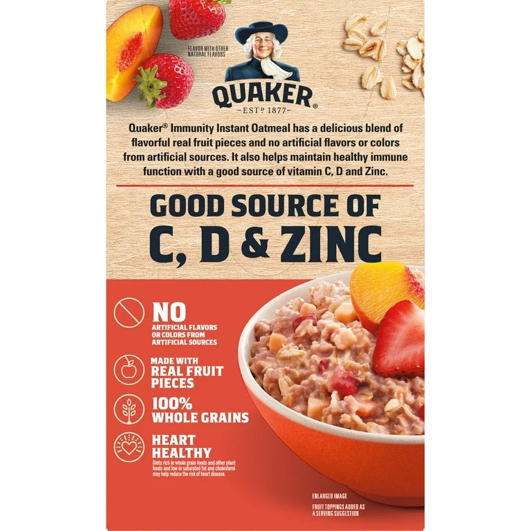 Avena Instantánea Quaker Inmunity Fresa & Durazno 240g