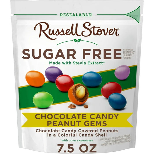 Gemas De Maní + Chocolate Russell Stover Sin Azúcar Tamaño Grande 213g