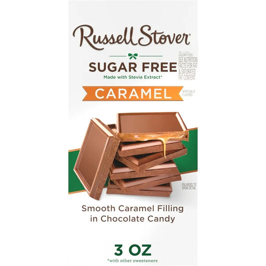 Barra Chocolate Sin Azúcar Russell Stover Caramelo 85g