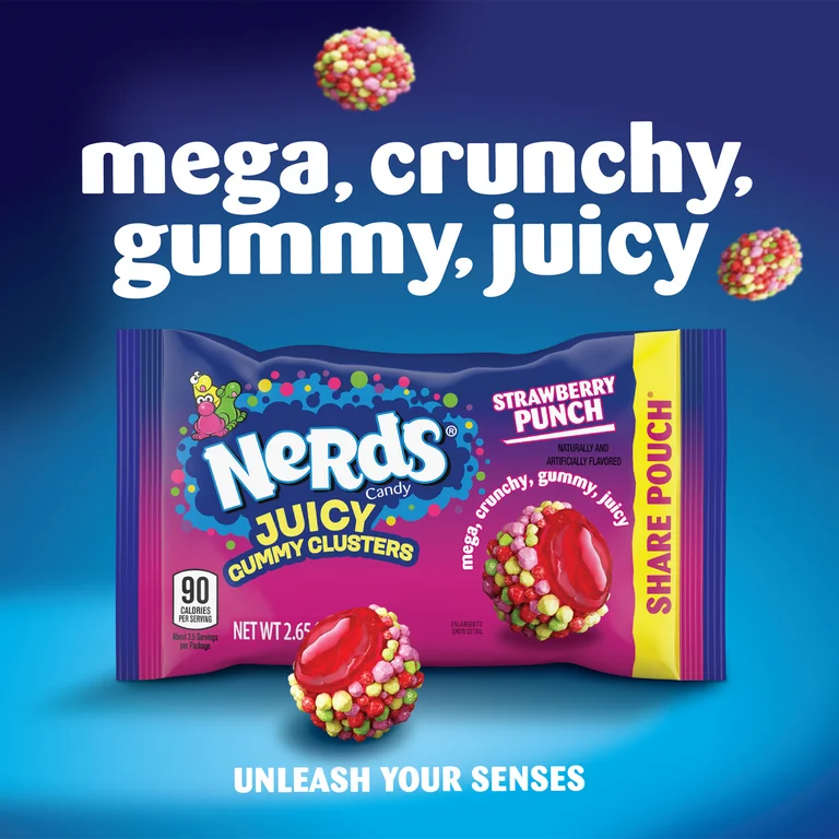 Gomitas Nerds Juicy Gummy Clusters Strawberry Punch 75g