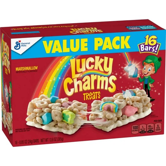 Barras Cereal Lucky Charms Marshmallow x16 Unidades - 385g