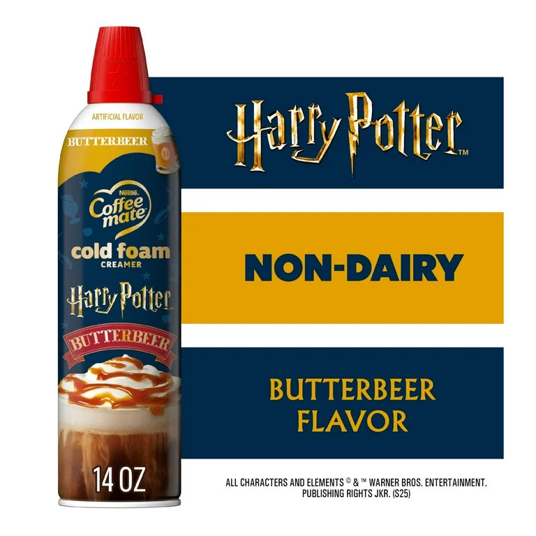 EDICIÓN LIMITADA: Espuma Fría Coffee Mate Butterbeer Harry Potter 414 mL