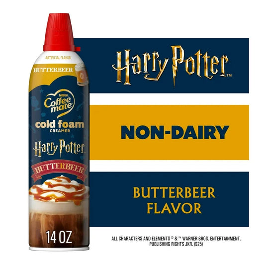 EDICIÓN LIMITADA: Espuma Fría Coffee Mate Butterbeer Harry Potter 414 mL