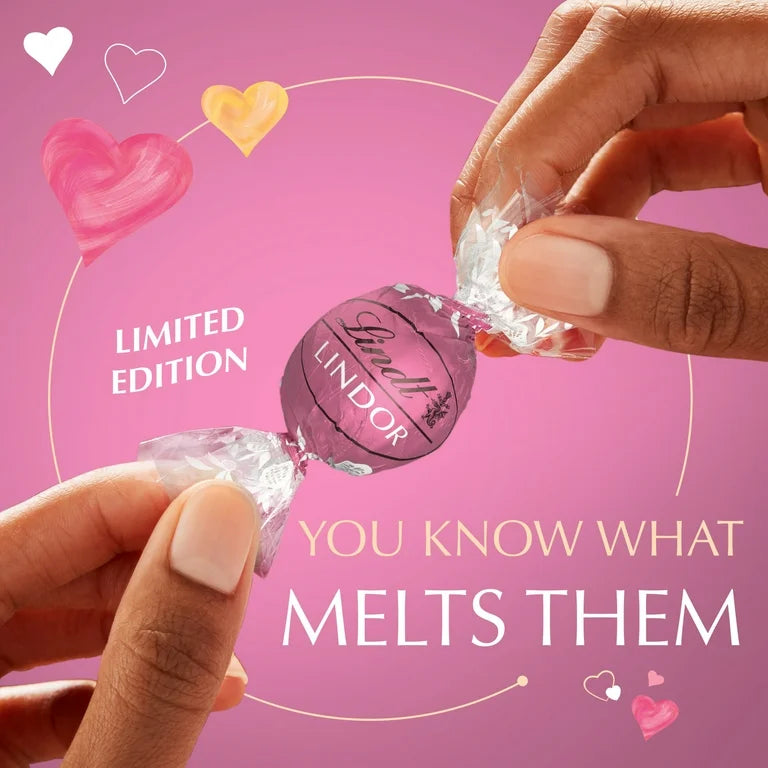 VALENTINE: Chocolates Lindt Lindor Bombones Fresas & Crema 144g