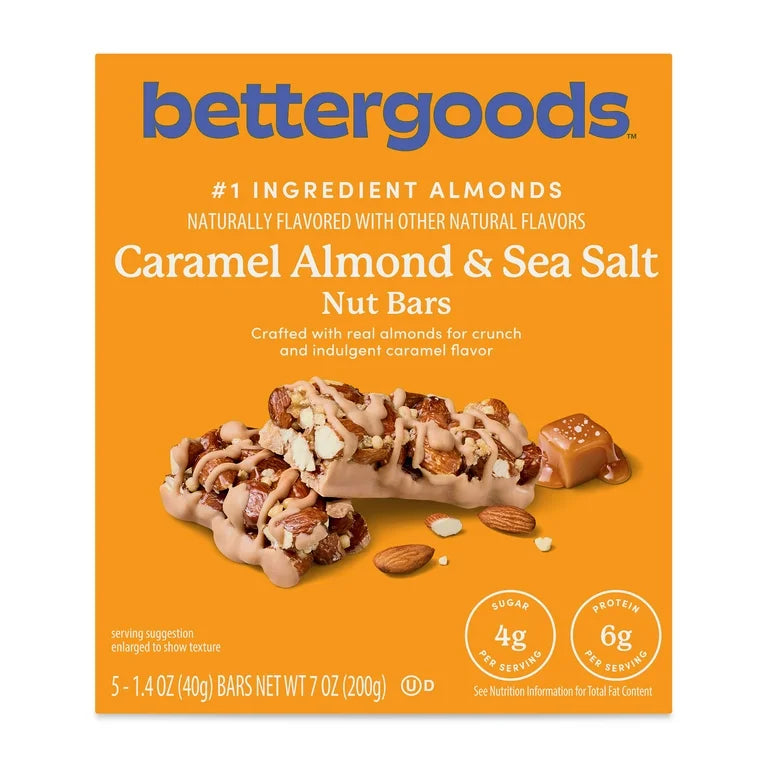 Barras Proteína Bettergoods Caramel Almond & Sea Salt x5 Unidades - 200g