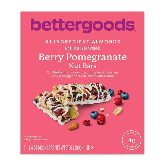 Barras Proteína Bettergoods Frutos Rojos & Granada x5 Unidades - 200g