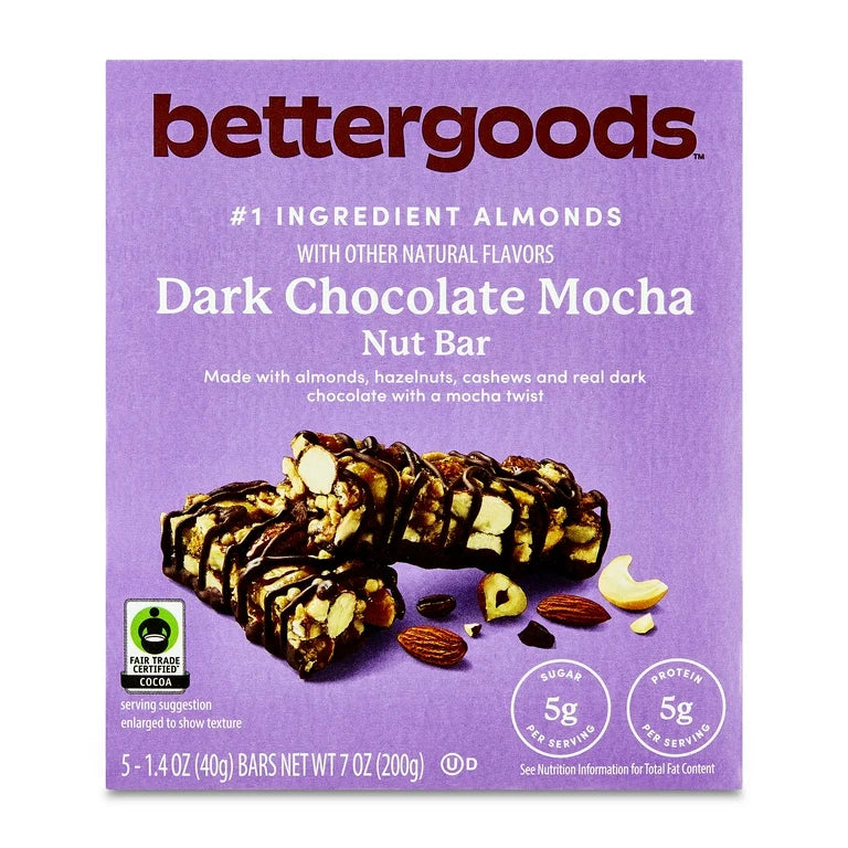 Barras Proteína Bettergoods Dark Chocolate Mocha x5 Unidades - 200g