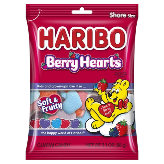 VALENTINE: Gomitas Haribo Berry Hearts Soft & Fruity 88g
