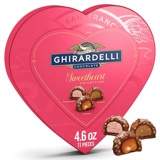 VALENTINE: Caja Regalo Chocolates Sweetheart Collection Ghirardelli Fresa, Caramelo & Turrón 132g