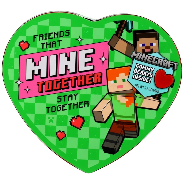 VALENTINE: Corazón Minecraft Caramelos Fresa 105g