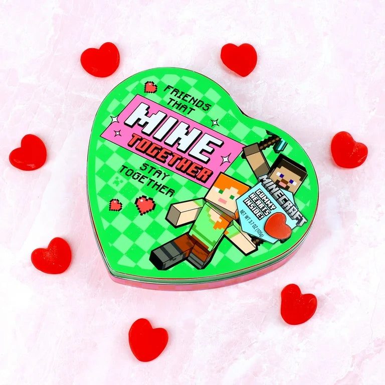 VALENTINE: Corazón Minecraft Caramelos Fresa 105g
