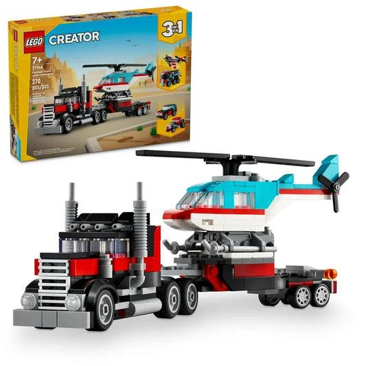 Set Lego Creator 3 en 1 Camión Porta Helicópteros