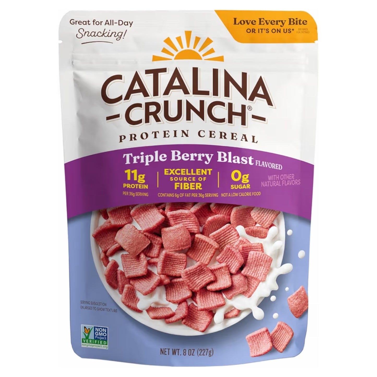 Cereal Proteico Sin Azúcar Catalina Crunch Triple Berry Blast 227g
