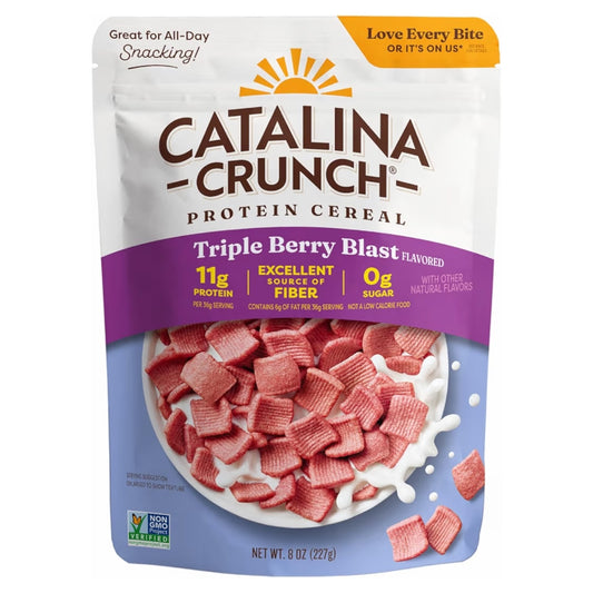 Cereal Proteico Sin Azúcar Catalina Crunch Triple Berry Blast 227g