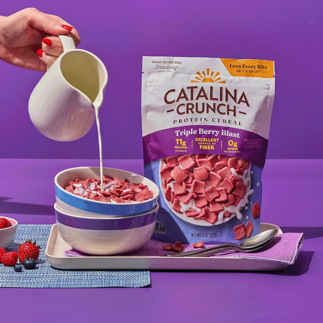 Cereal Proteico Sin Azúcar Catalina Crunch Triple Berry Blast 227g