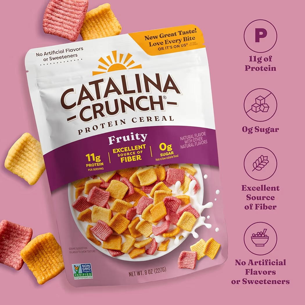 Cereal Proteico Sin Azúcar Catalina Crunch Fruity 227g