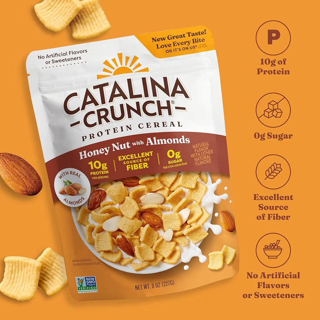Cereal Proteico Sin Azúcar Catalina Crunch Honey Nut & Almonds 227g