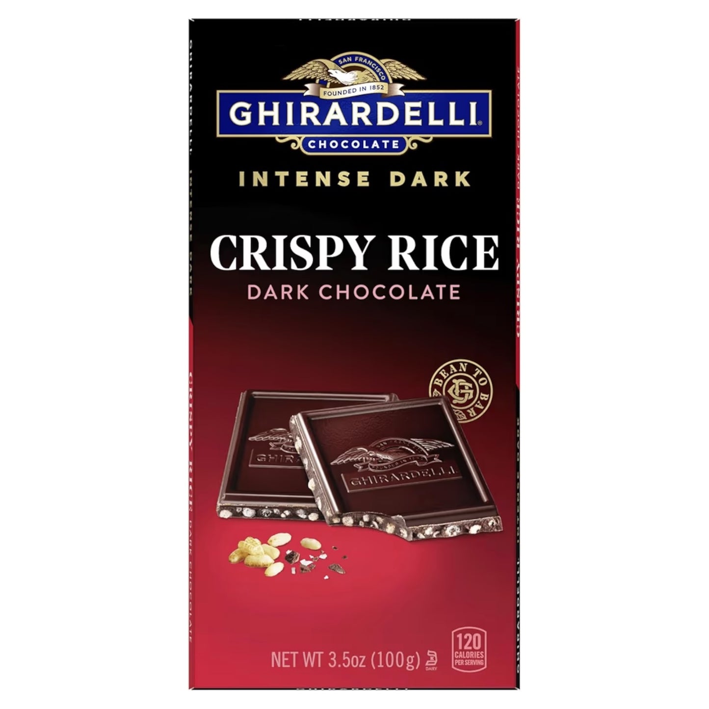 Chocolate Ghirardelli Intense Dark Crispy Rice 100g