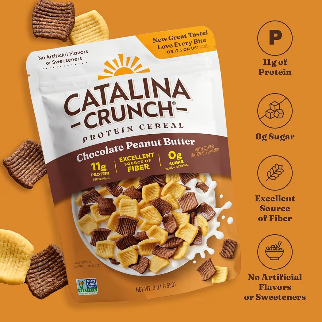 Cereal Proteico Sin Azúcar Catalina Crunch Chocolate Peanut Butter 255g