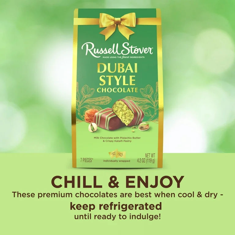 Chocolates Russell Stover Dubai Style Pistachio Butter & Crispy Kataifi Pastry x7 Unidades - 119g