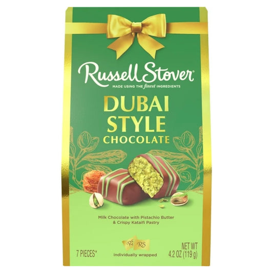 Chocolates Russell Stover Dubai Style Pistachio Butter & Crispy Kataifi Pastry x7 Unidades - 119g