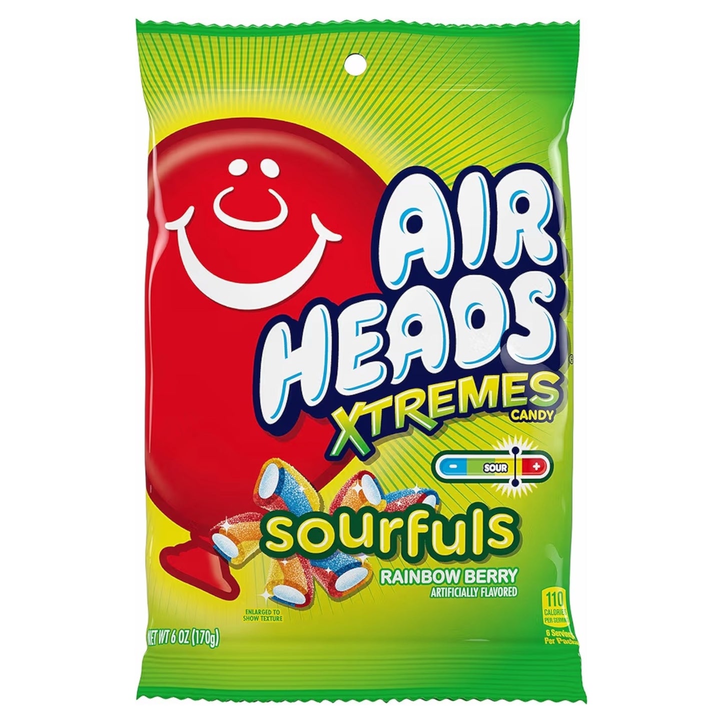 Gomitas Airheads Xtremes Sourfuls Rainbow Berry Grande 170g