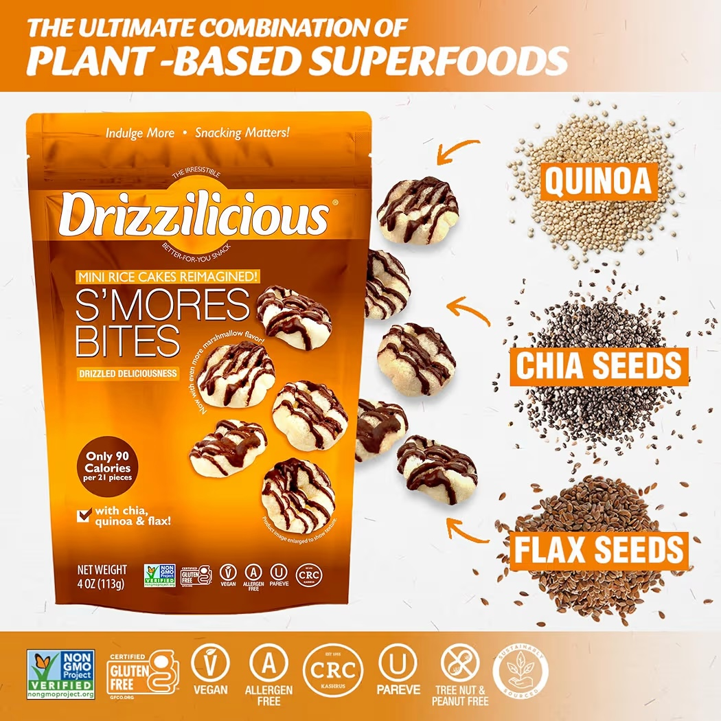 Mini Pasteles Arroz Drizzilicious S’Mores Bites 113g