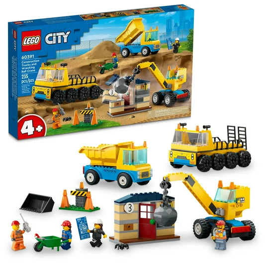 Set Lego City Construcción Camiones y Grúas con Bolas de Demolición