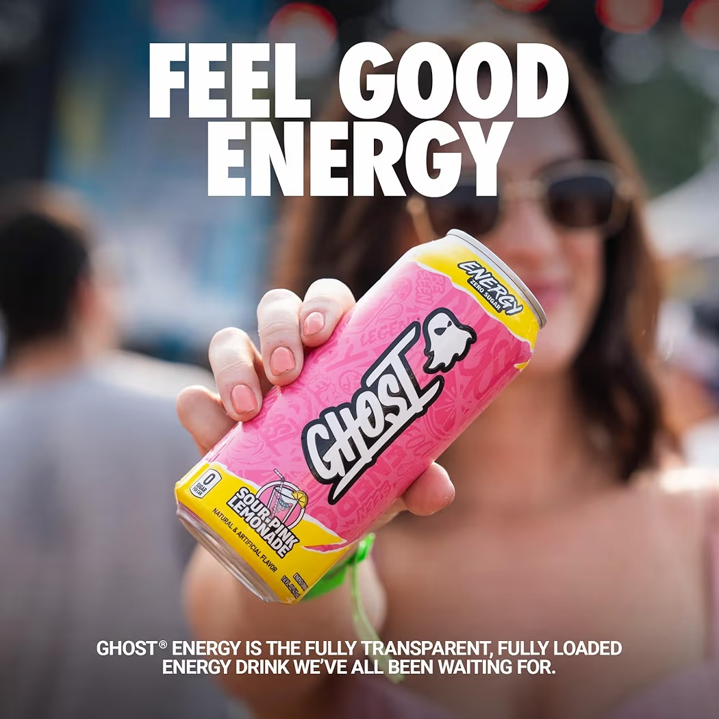 Ghost Energy Sour Pink Lemonade Sin Azúcar 473 mL