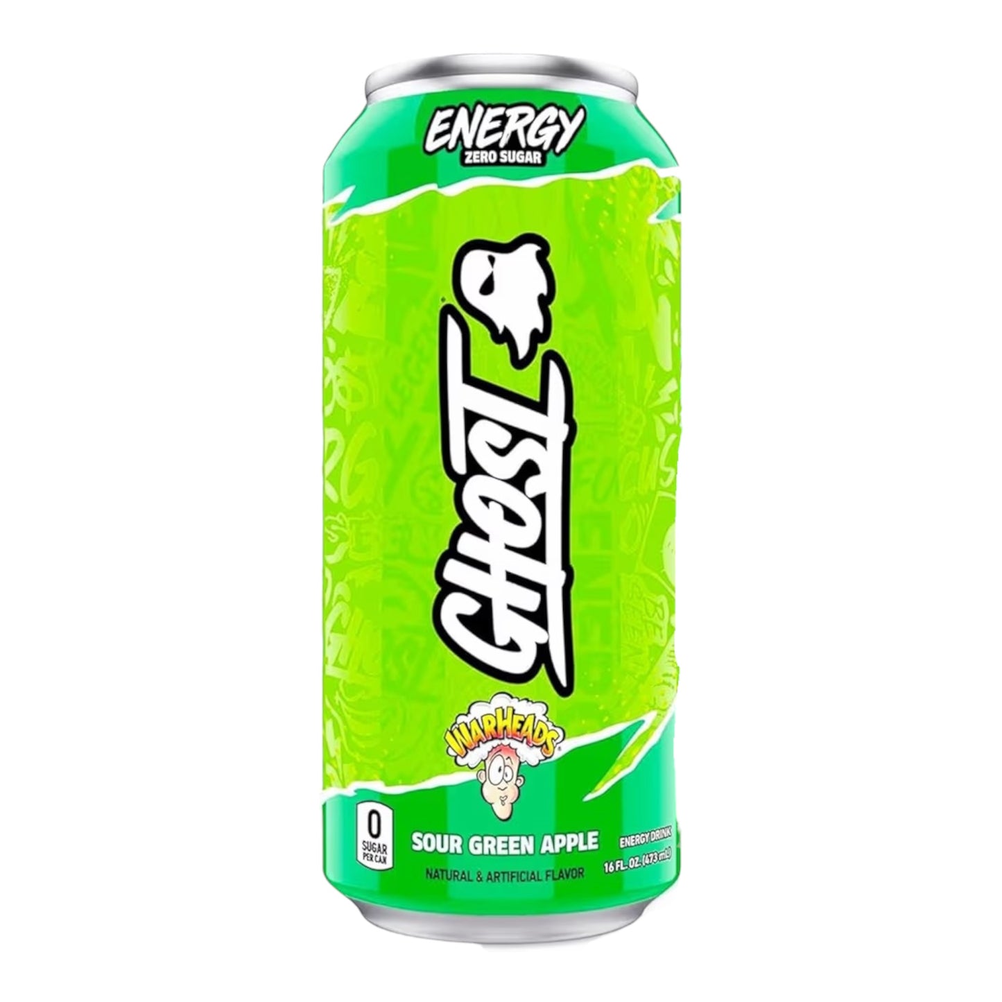 Ghost Energy Warheads Sour Green Apple Sin Azúcar 473 mL