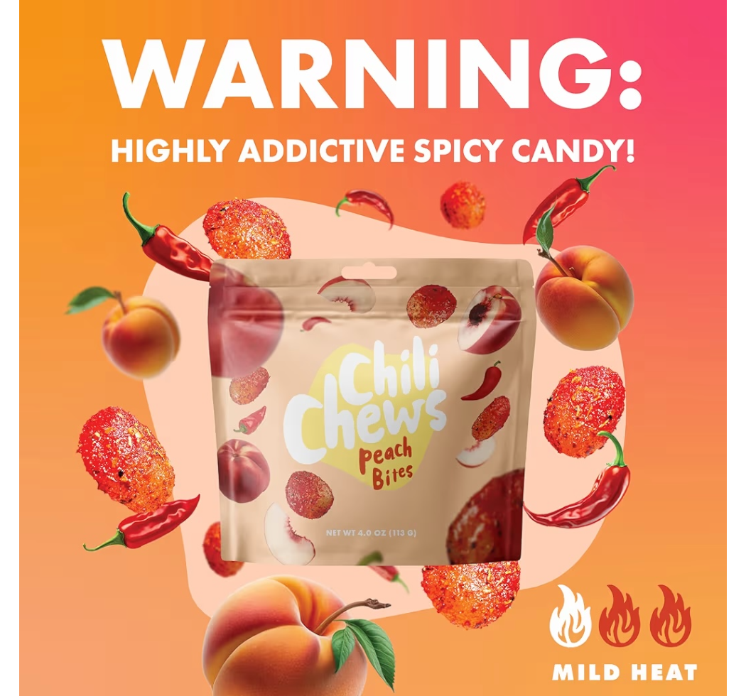 Gomitas Veganas Chili Chews Durazno Peach Bites 113g