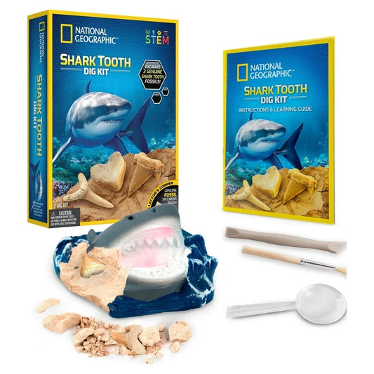 National Geographic Set de Excavación Dientes de Tiburón + Libro