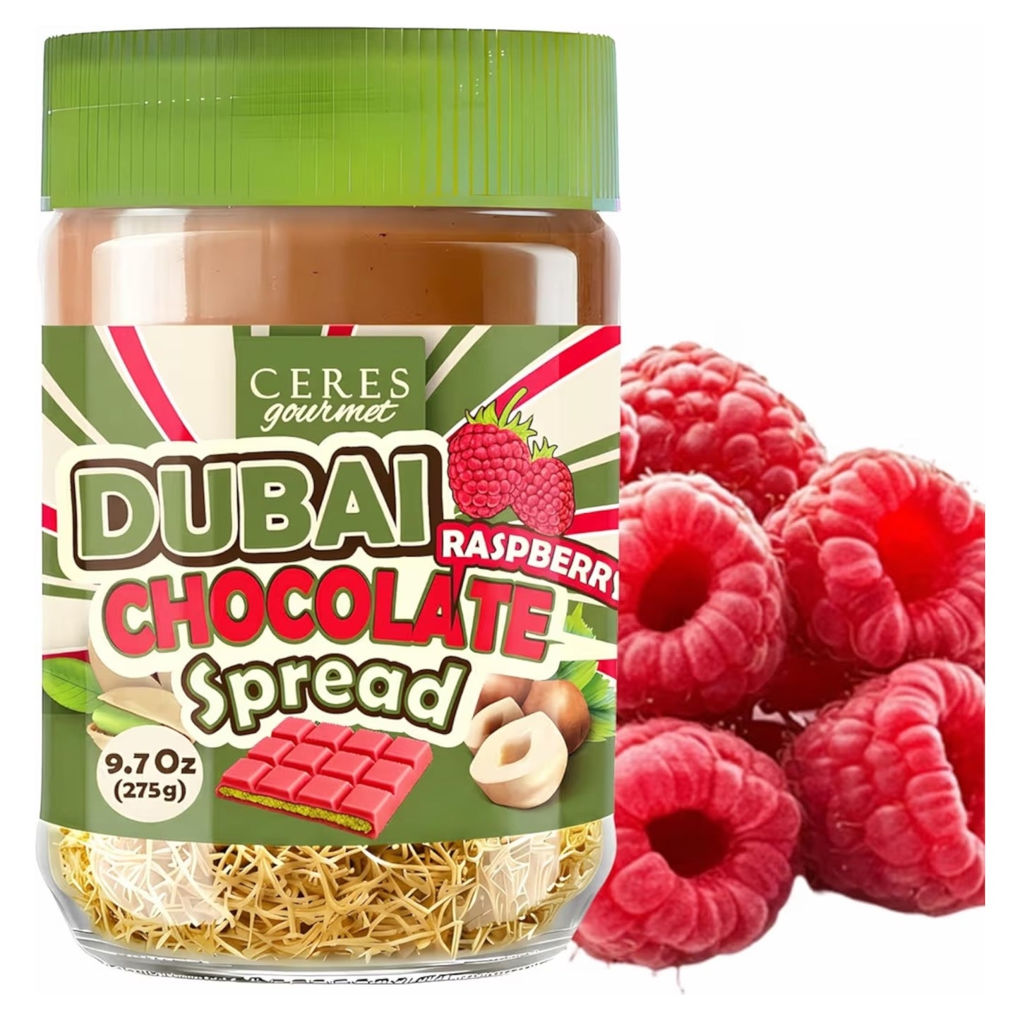 Chocolate Esparcible Ceres Gourmet Dubai Style + Frambuesas 275g