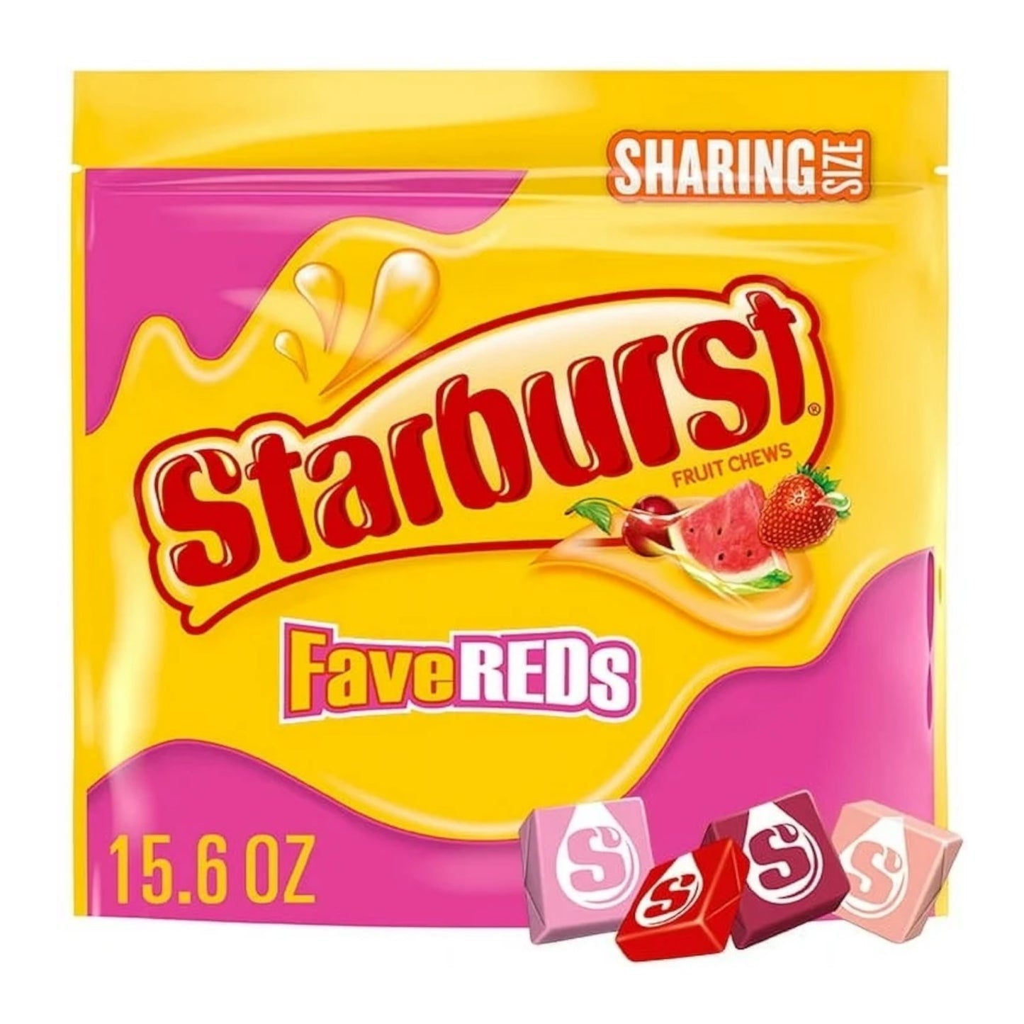 Caramelos Masticables Starburst FaveReds Fruit Chews Tamaño Grande 442g