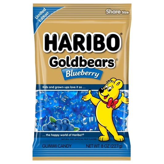 EDICIÓN LIMITADA: Gomitas Haribo Goldbears Blueberry Tamaño Grande 227g