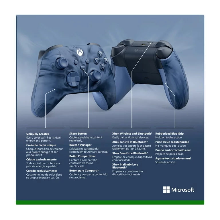 Microsoft Xbox Mando Inalámbrico Stormcloud Vapor Modelo Compatible Universal