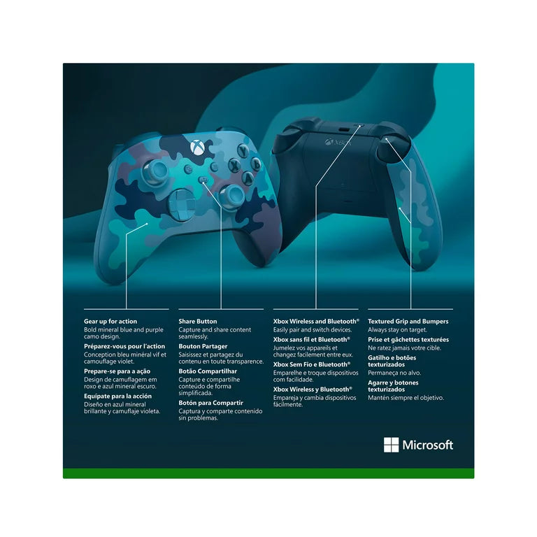 Microsoft Xbox Mando Inalámbrico Mineral Camo Modelo Compatible Universal