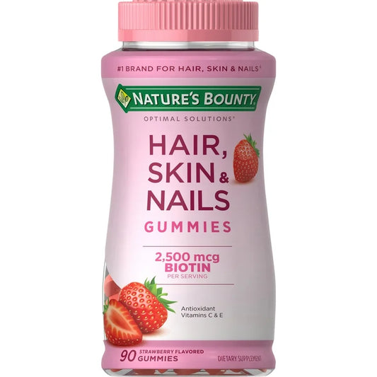 HAIR, SKIN & NAILS: Gomitas Nature’s Bounty Fresa x90 Unidades