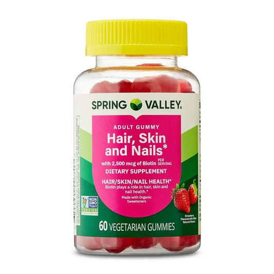 HAIR, SKIN & NAILS: Gomitas Vegetarianas Spring Valley Fresa x60 Unidades