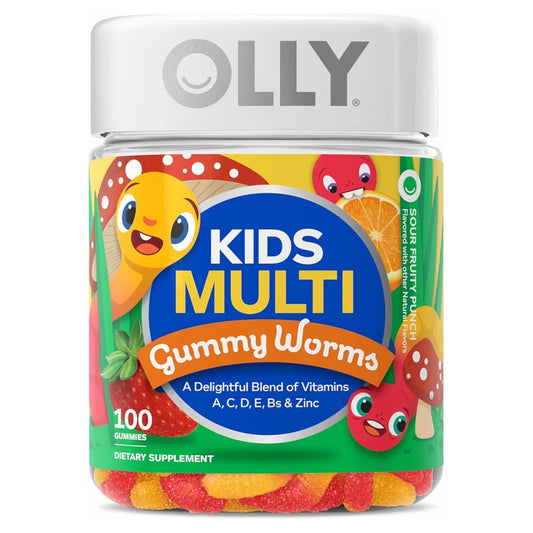 KIDS MULTI: Gomitas Olly Gummy Worms Sour Fruity Punch x100 Unidades