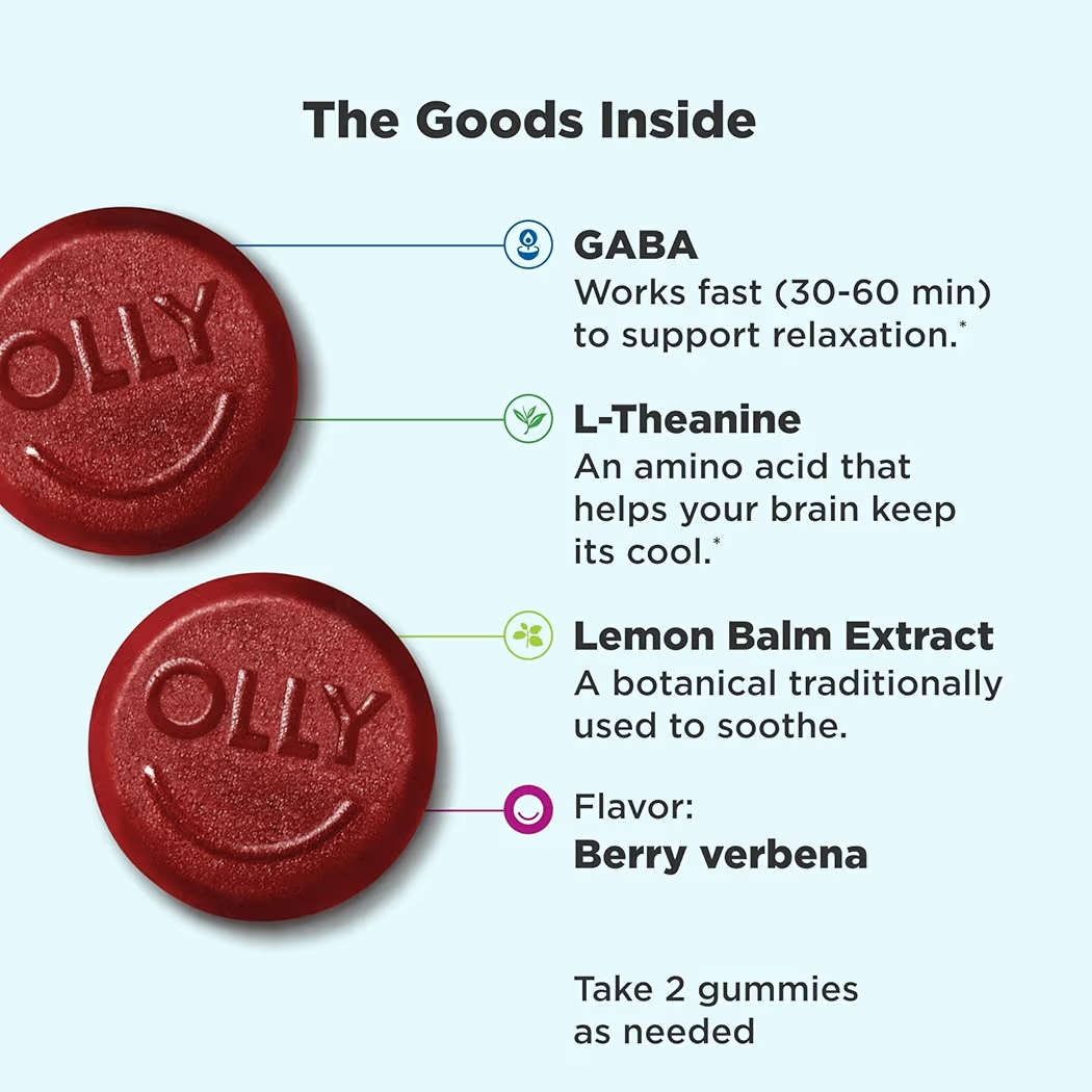 RELIEF: Gomitas Olly Goodbye Stress Berry Verbena x60 Unidades