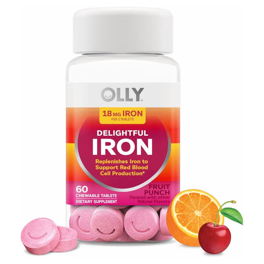 HIERRO: Pastillas Masticables Olly Fruit Punch x60 Unidades