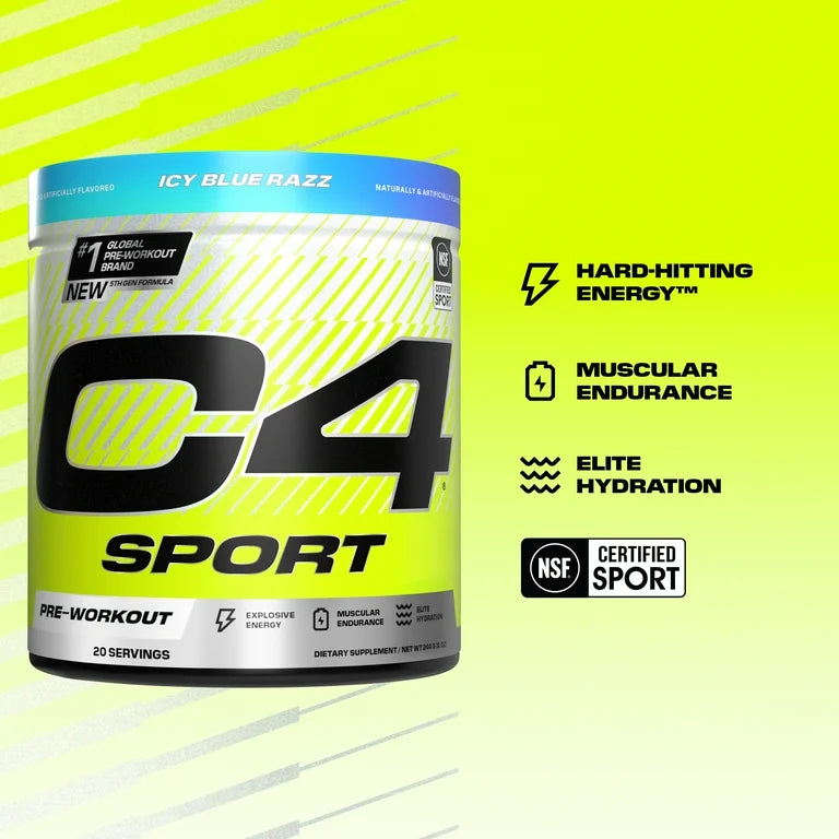 Suplemento Pre-Entreno C4 Sport Icy Blue Razz 244g