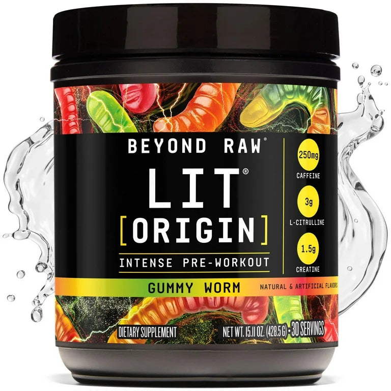 Suplemento Pre-Entreno Intenso Beyond Raw Lit Origin Gummy Worm 428g
