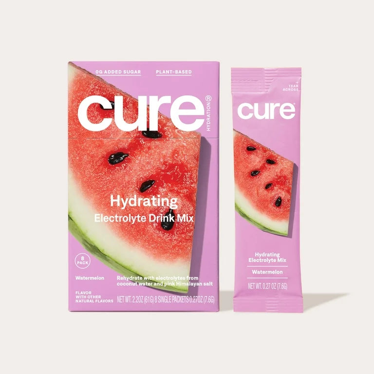 Bebida Vegana Cure Hydrating Electrolyte Drink Mix Sandía x8 Unidades - 58g