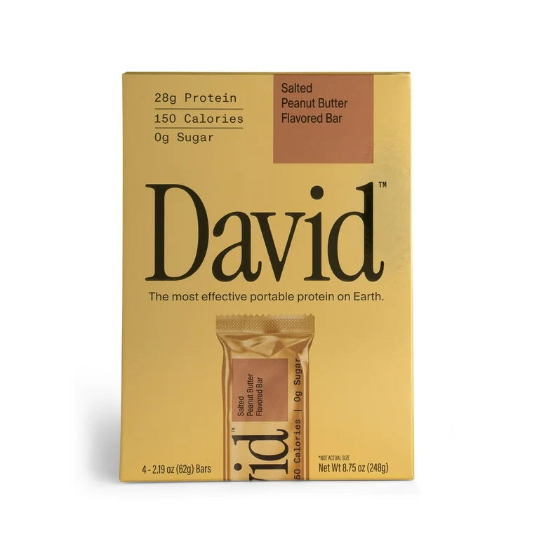Barras Proteína David Salted Peanut Butter x4 Unidades - 248g